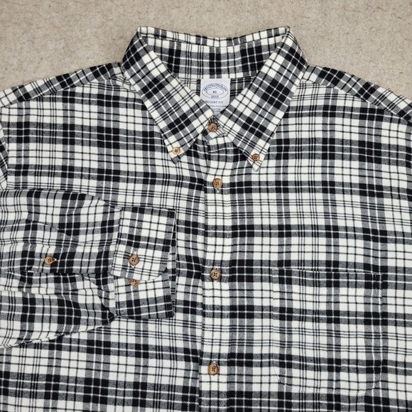 Brooks Brothers Other - Brooks Brothers Regent Fit Flannel Shirt Mens XL Black‎ Plaid Long Sleeve Button